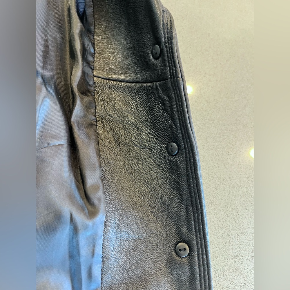 Kenneth Cole Reaction Black Leather Women’s Jacket Sz XL Back Buckle Detail - Picture 13 of 16